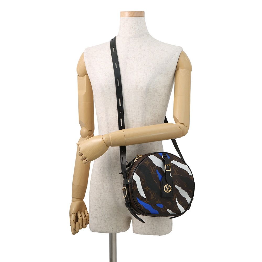 Louis Vuitton Shoulder Bag Monogram Boite Chapeau Sple Noir Black Blue White — view 4