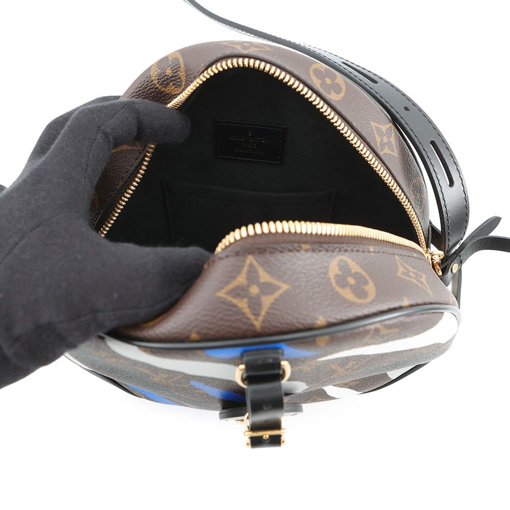 Louis Vuitton Shoulder Bag Monogram Boite Chapeau Sple Noir Black Blue White — view 5