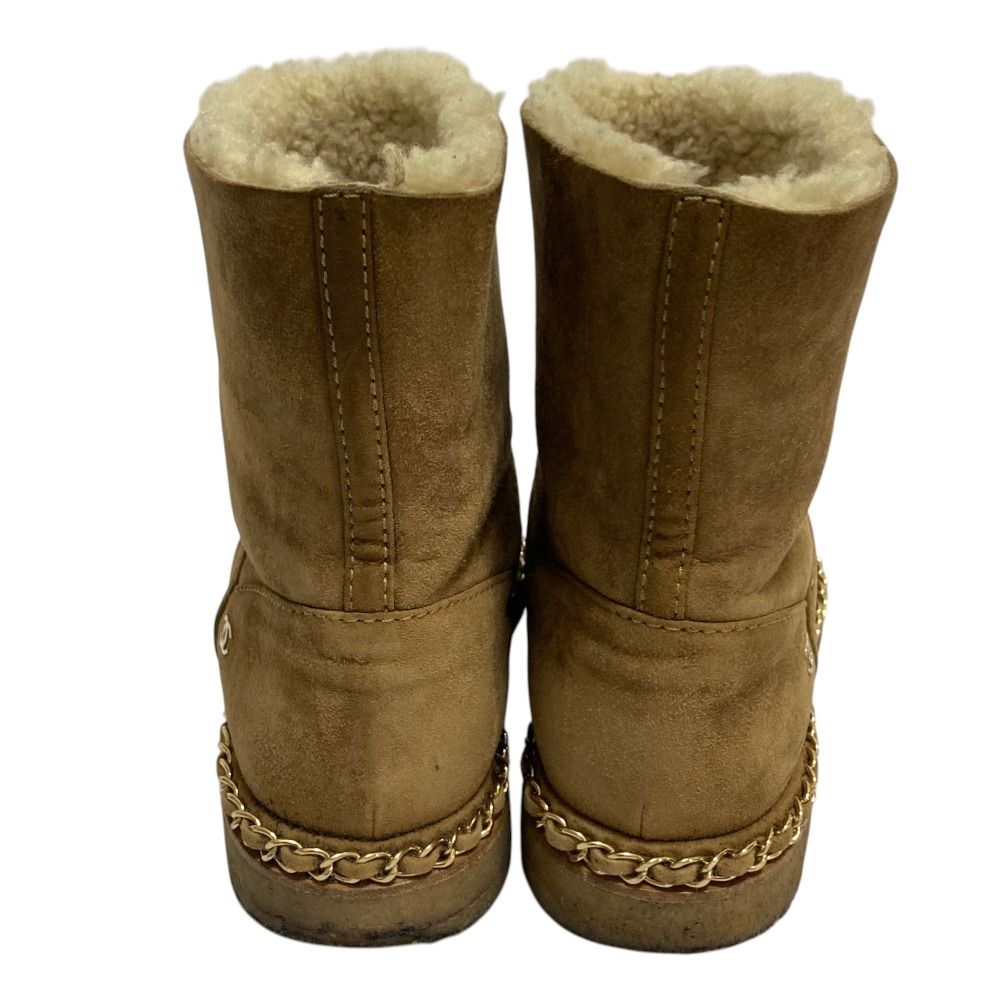 Chanel CC Logo Bicolor Mouton Short Boots 36C — view 4