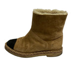 Chanel CC Logo Bicolor Mouton Short Boots 36C — view 3