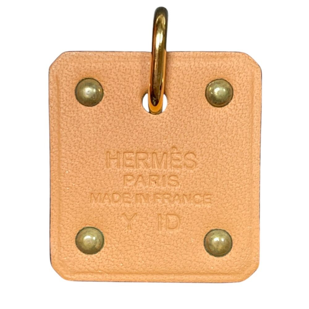 Hermes As de Coule PM Heart Motif Gpxleather Pendant Top Black Gold Brand — view 2