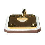 Hermes As de Coule PM Heart Motif Gpxleather Pendant Top White Gold Brand — view 4