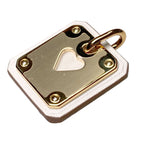 Hermes As de Coule PM Heart Motif Gpxleather Pendant Top White Gold Brand — view 3
