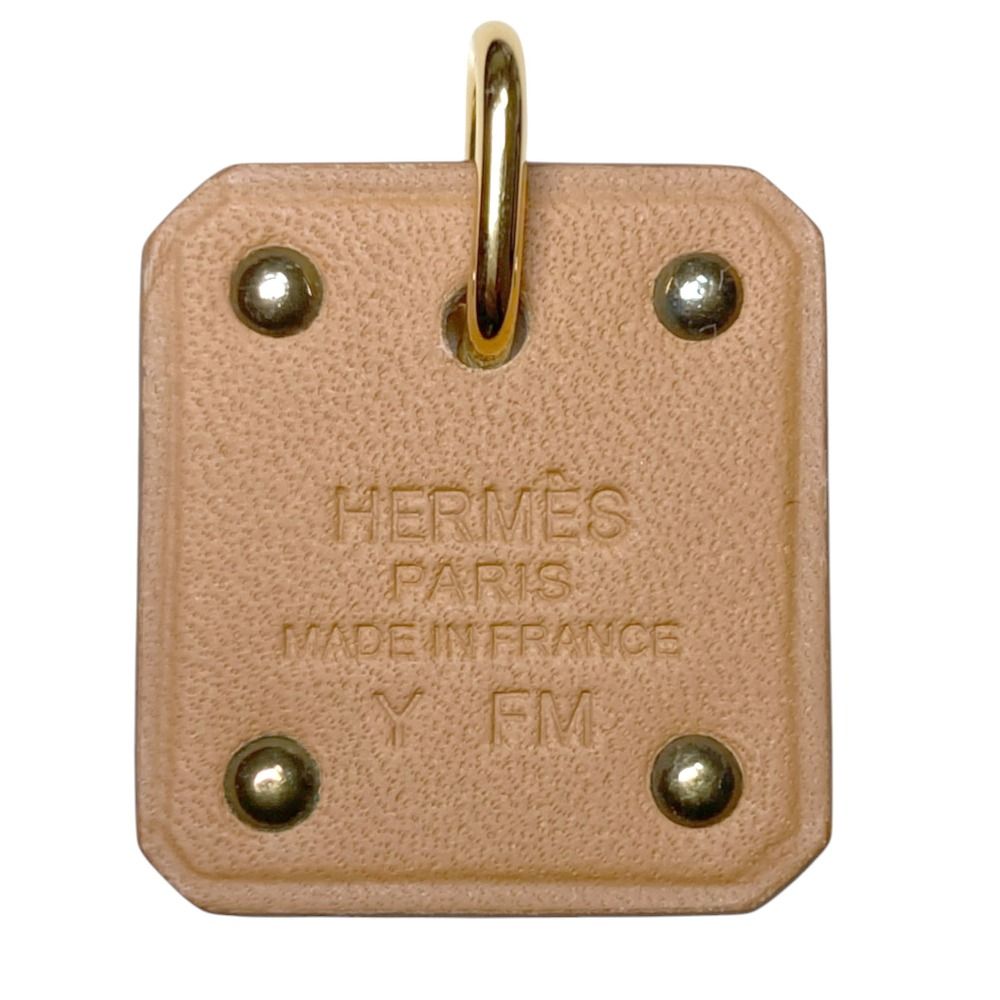 Hermes As de Coule PM Heart Motif Gpxleather Pendant Top White Gold Brand — view 2