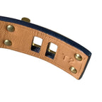 Hermes As de Coule Heart Mochif Leather Bracelet T2 Navy Gold Brand — view 9