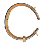 Hermes As de Coule Heart Mochif Leather Bracelet T2 Navy Gold Brand — view 6