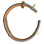 Hermes As de Coule Heart Mochif Leather Bracelet T2 Navy Gold Brand — view 7