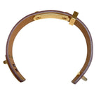 Hermes As de Coule Heart Motif Leather Bracelet T2 Brown Gold Brand — view 8