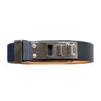 Hermes As de Coule Heart Motif Leather Bracelet T2 Navy Silver Brand — view 4