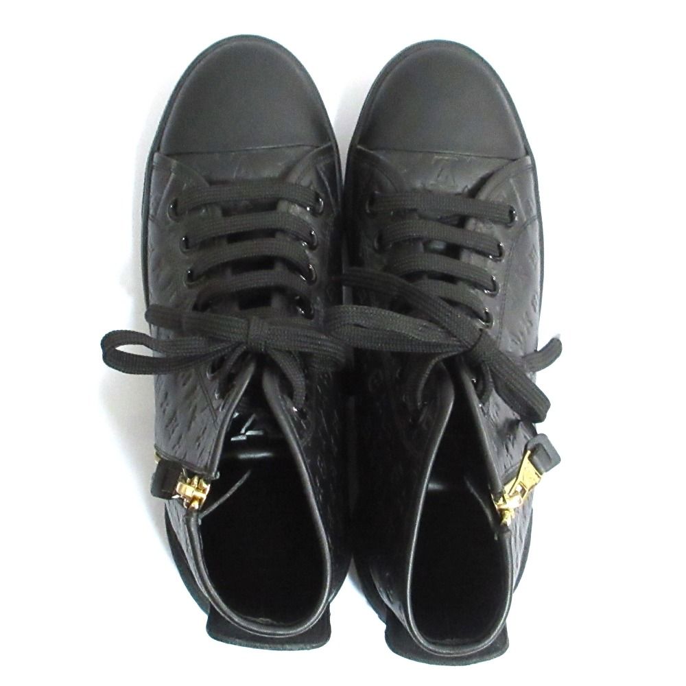 Louis Vuitton Monogram Embossed Side Zip High Cut Sneakers 36 — view 4