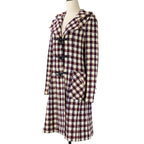Chanel Tweed Check Duffel Coat Navy Ivory Red Ivory — view 2
