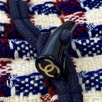 Chanel Tweed Check Duffel Coat Navy Ivory Red Ivory — view 9