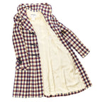 Chanel Tweed Check Duffel Coat Navy Ivory Red Ivory — view 7