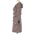 Chanel Tweed Check Duffel Coat Navy Ivory Red Ivory — view 3
