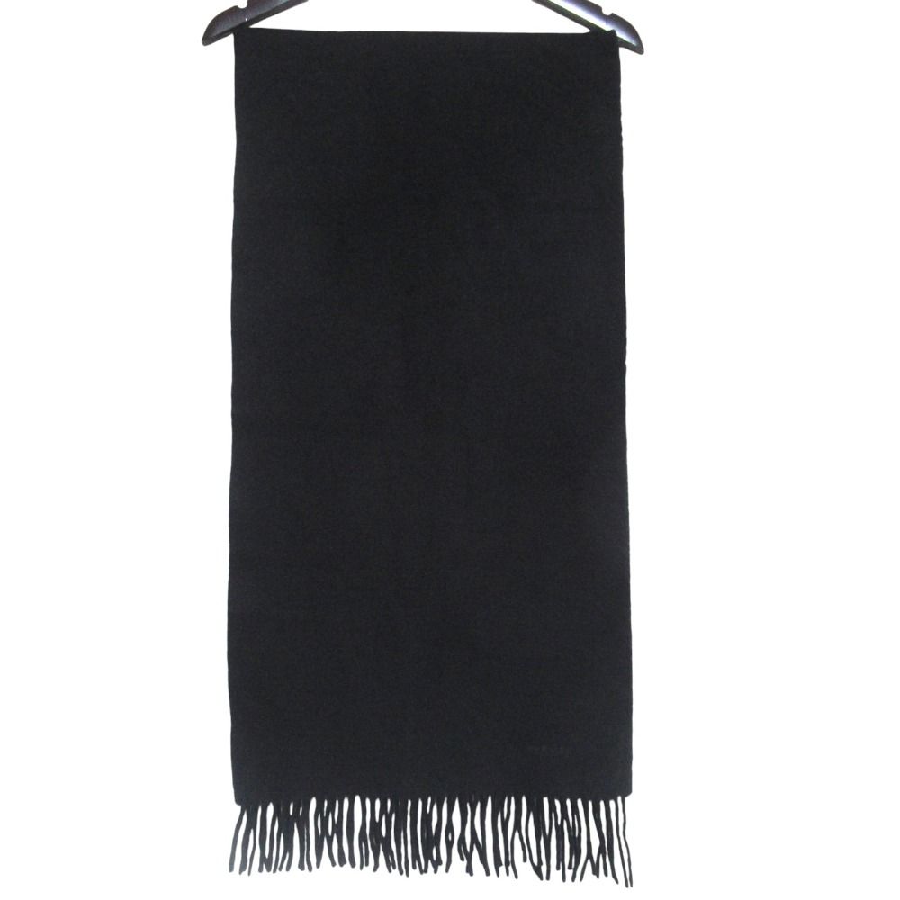 Hermes Cashmere Fringe Scarf Black — view 2