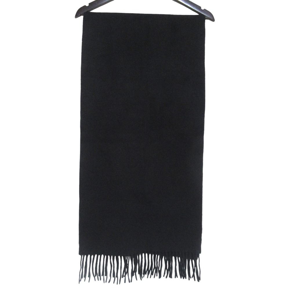 Hermes Cashmere Fringe Scarf Black — view 3