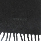 Hermes Cashmere Fringe Scarf Black — view 4