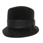Hermes Rabbit 100% Leather Trim Hat 57 Black Charcoal — view 3
