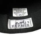 Hermes Rabbit 100% Leather Trim Hat 57 Black Charcoal — view 7