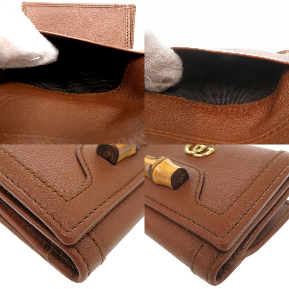 Gucci Diana Bamboo Compact Wallet GG Marmont Gold Leather — view 6