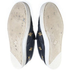 Gucci Bee Embroidery Leather Low Cut Sneakers Slip Ons Black — view 5