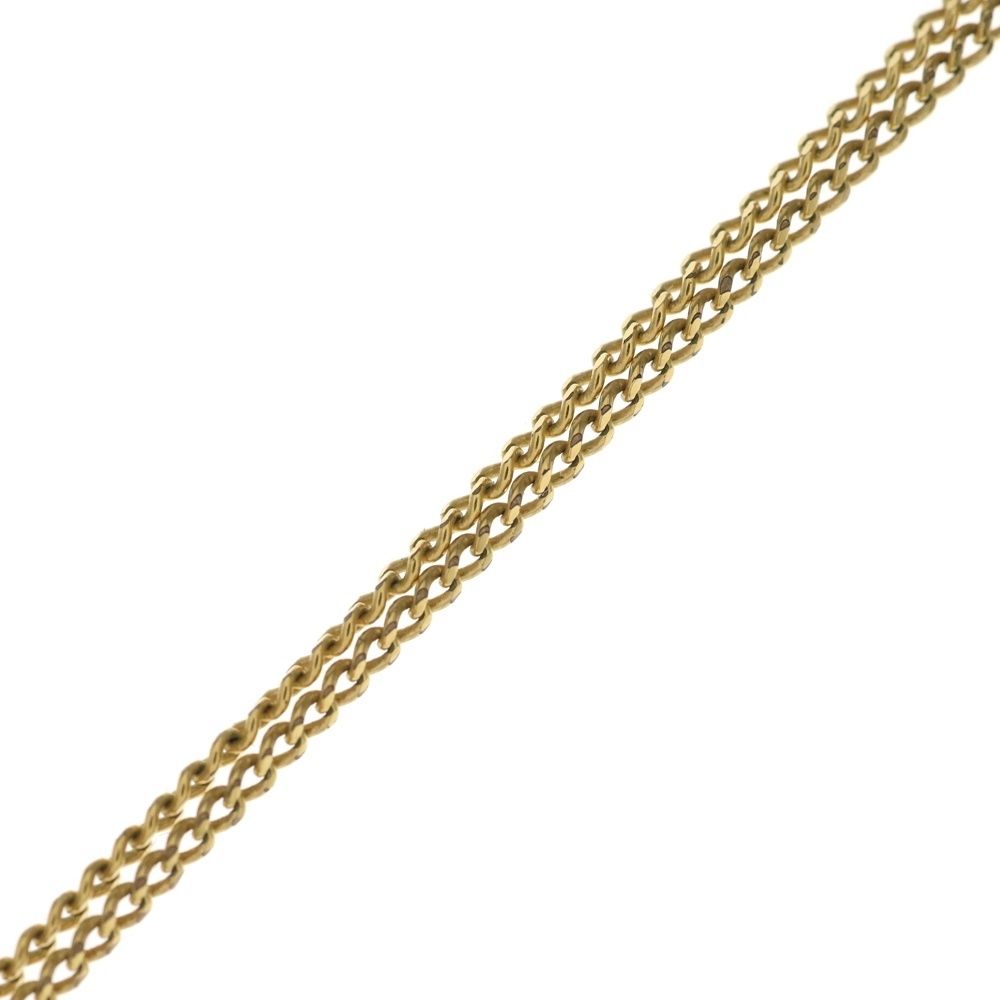 Celine Triomphe Rhinestone Necklace Pendant Chain Gold — view 4