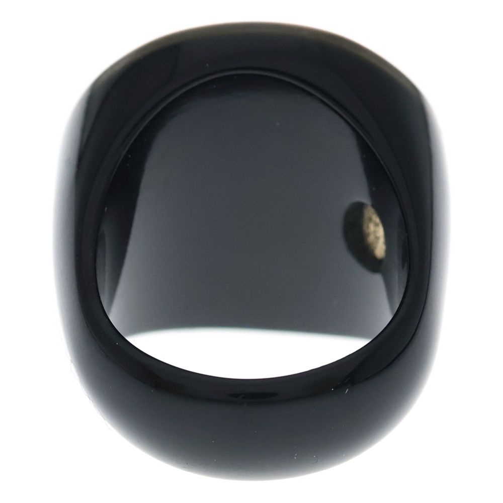Chanel CC Logo Rhinestone Round Ring Black Pink — view 2