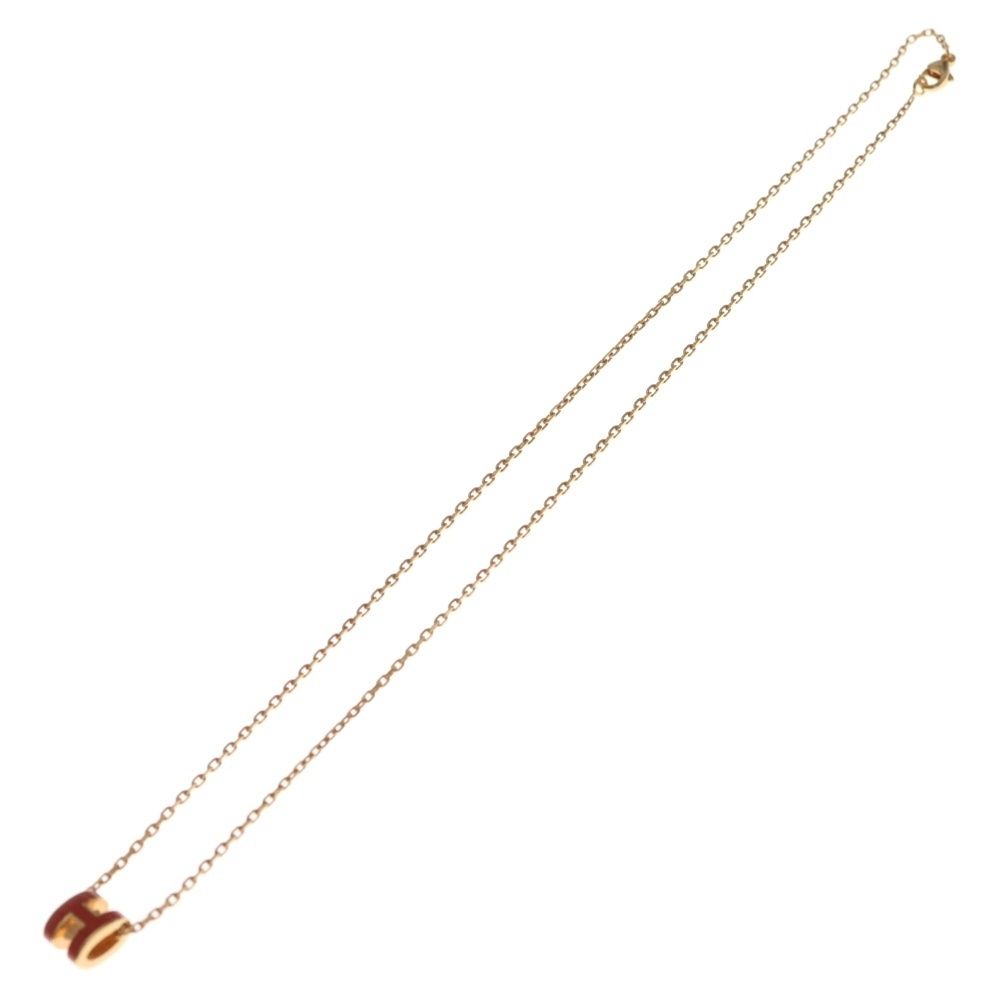Hermes Pop Necklace Pendant Chain Pink Gold Light Red — view 2