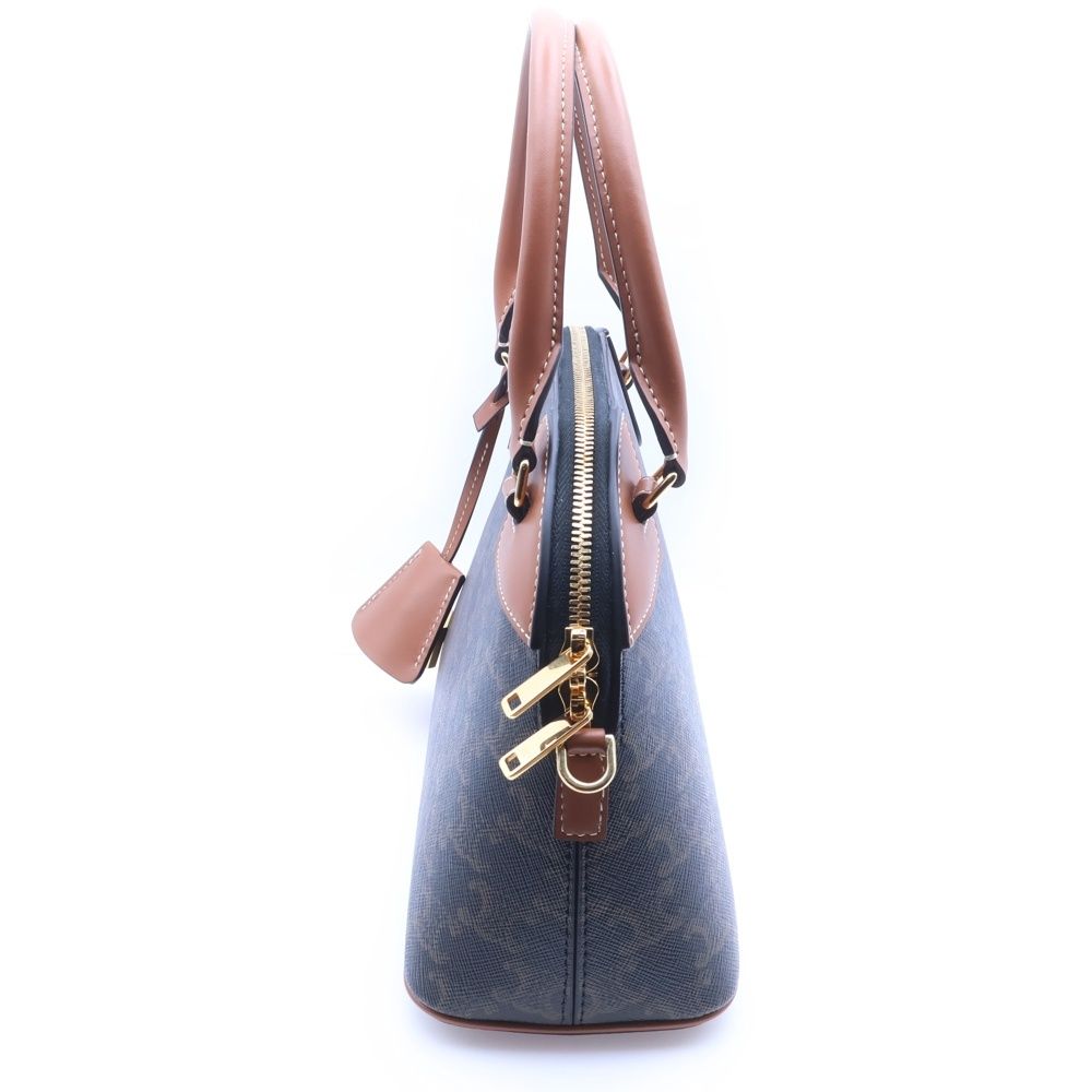 Celine Triomphe Small Bowling 2-Way Shoulder Bag Brown Leather Gold — view 3