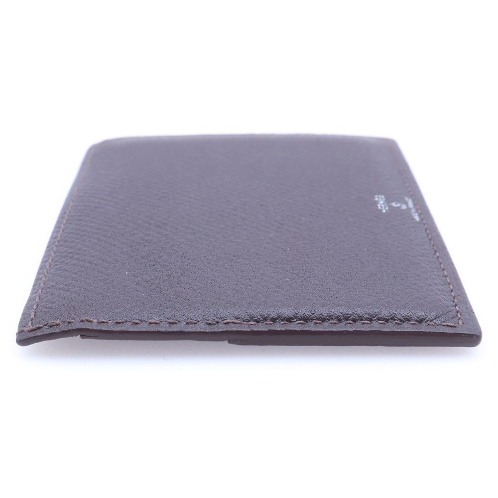 Hermes Petit Ash Natural History Leather Card Case Fixed Era Brown — view 4