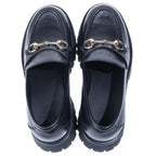 Gucci GG Embossed Horsebit Leather Loafers Black — view 4