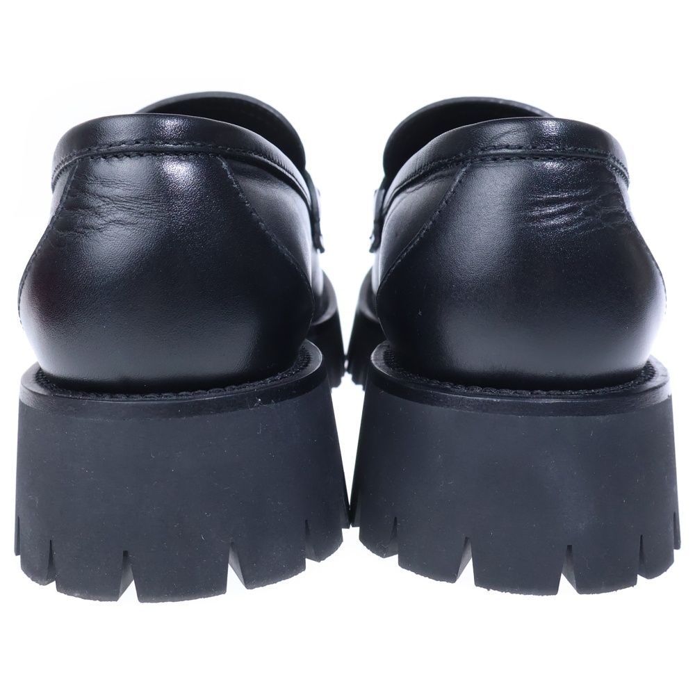 Gucci GG Embossed Horsebit Leather Loafers Black — view 3