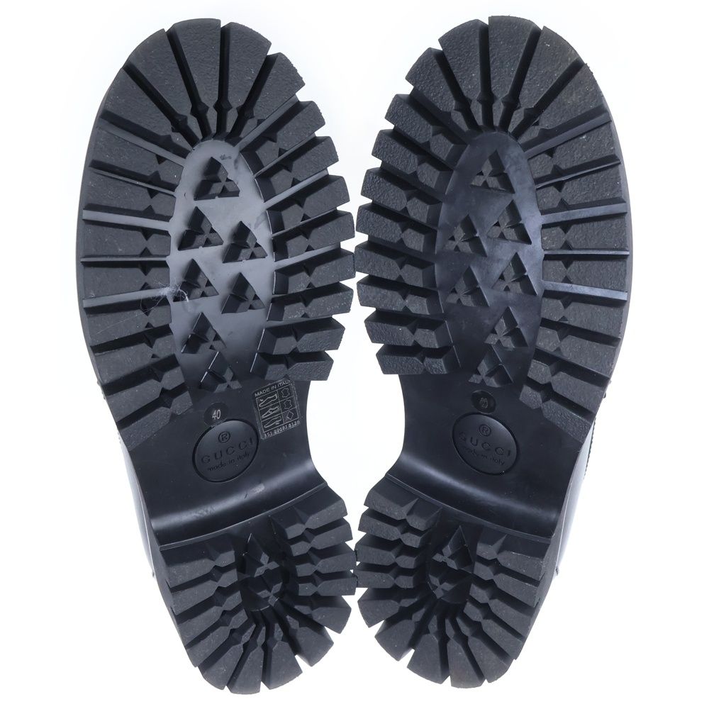 Gucci GG Embossed Horsebit Leather Loafers Black — view 5