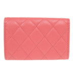 Chanel Quilted CC Logo Caviar Leather Gold Pink Card Case — view 3
