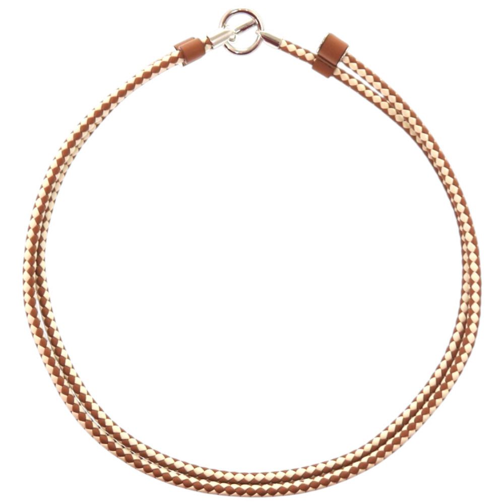 Hermes Glenan Leather Metal Brown White — view 5