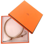Hermes Glenan Leather Metal Brown White — view 2