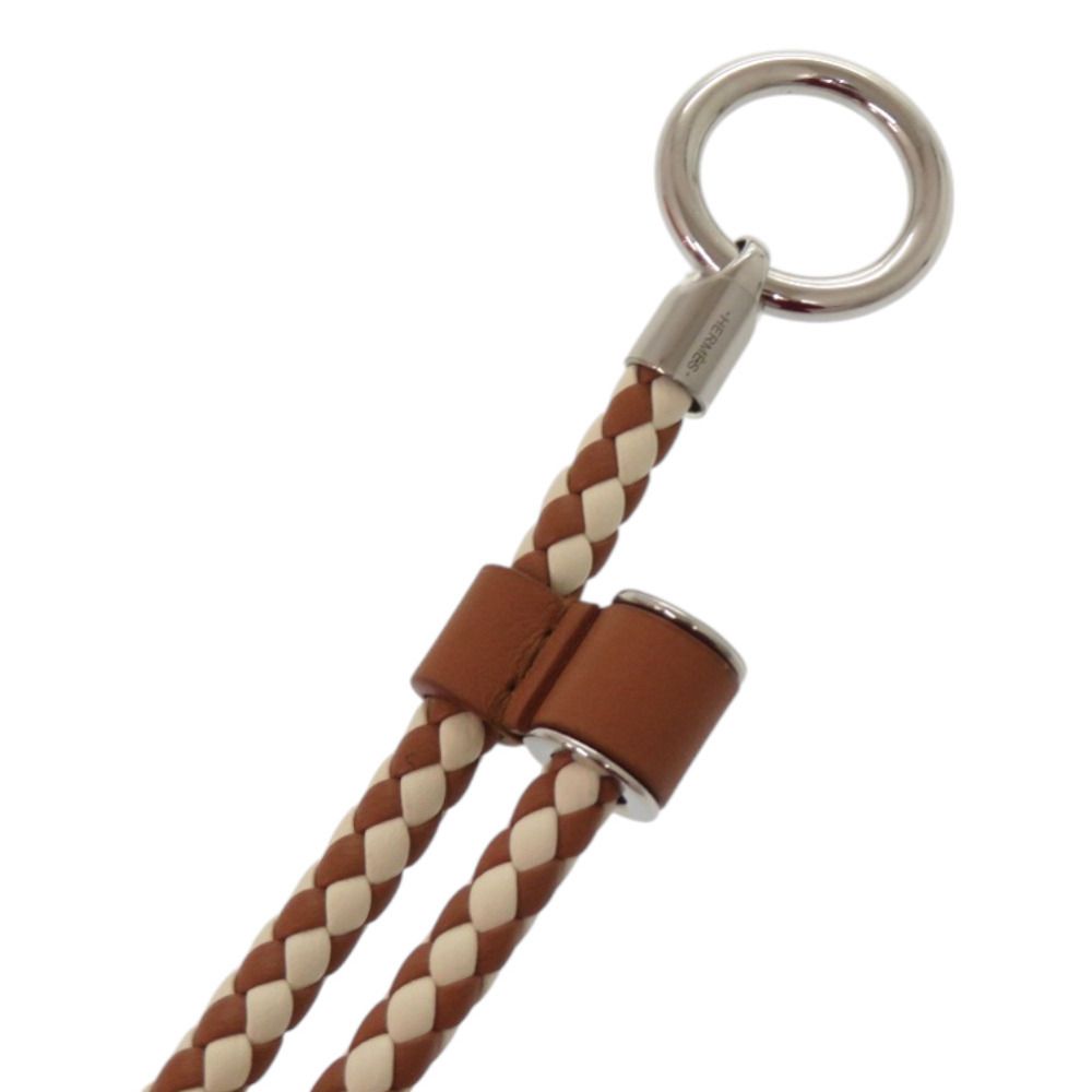 Hermes Glenan Leather Metal Brown White — view 9