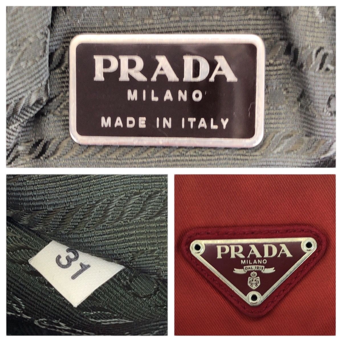 Prada Tessuto Red Silver Nylon Tote — view 4
