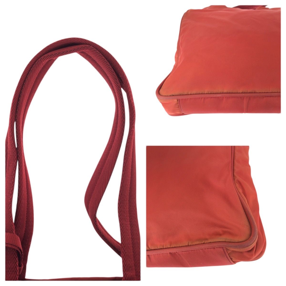 Prada Tessuto Red Silver Nylon Tote — view 6