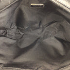 Prada Tessuto Saffiano Black Silver Nylon Leather Clutch — view 8