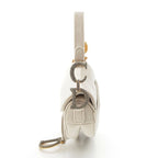 Dior Saddle Velour Rhinestone Shoulder Bag Gray — view 3