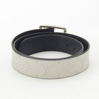 Louis Vuitton Leather Monogram Ceinture Reverso Belt Light Gray — view 2