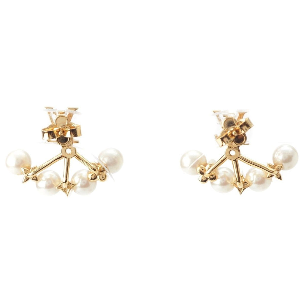 Louis Vuitton Mini Gram Pearl Earrings Gold — view 2