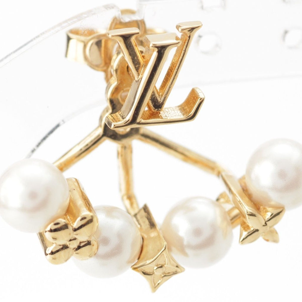 Louis Vuitton Mini Gram Pearl Earrings Gold — view 4