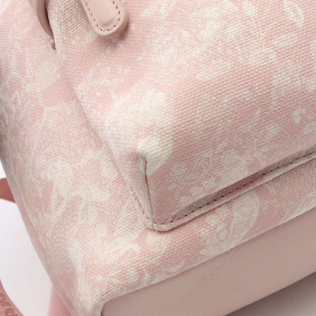Dior Backpack Light Pink Canvas Leather de Jouy — view 9