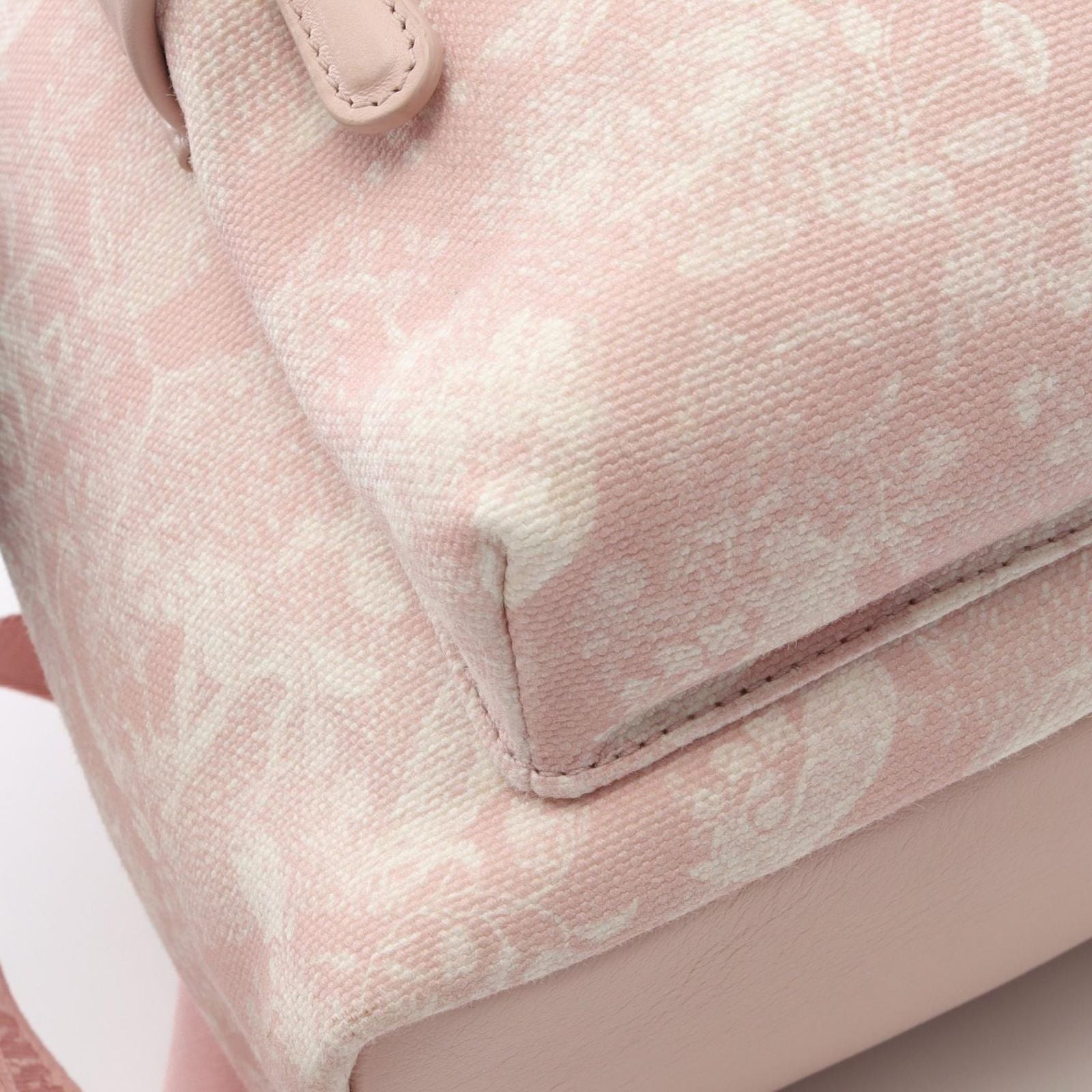 Dior Backpack Light Pink Canvas Leather de Jouy — view 9