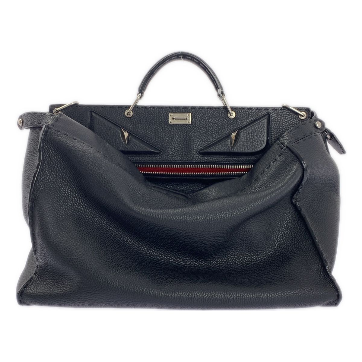 Fendi Peekaboo Selleria Monster Star Bugs Eye Handbag Black — view 3