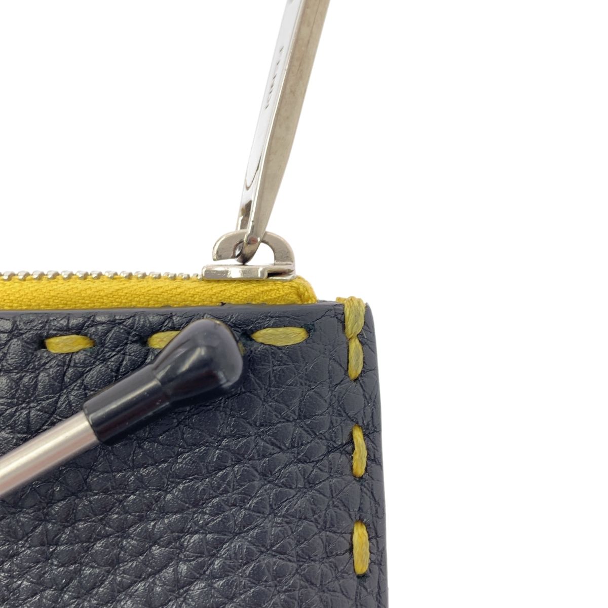 Fendi Leather Card Case Coin Yellow Black — view 6