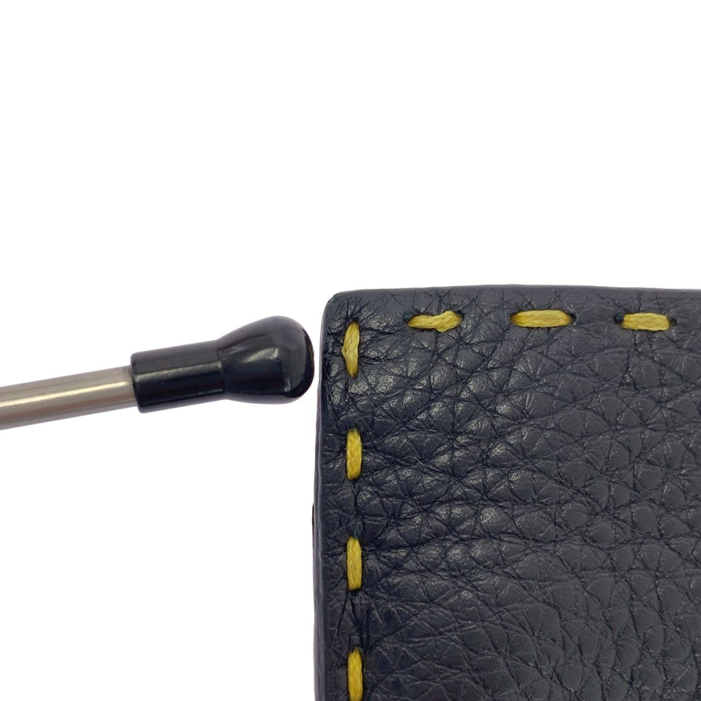 Fendi Leather Card Case Coin Yellow Black — view 5