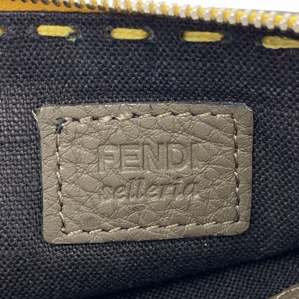 Fendi Leather Card Case Coin Yellow Black — view 4